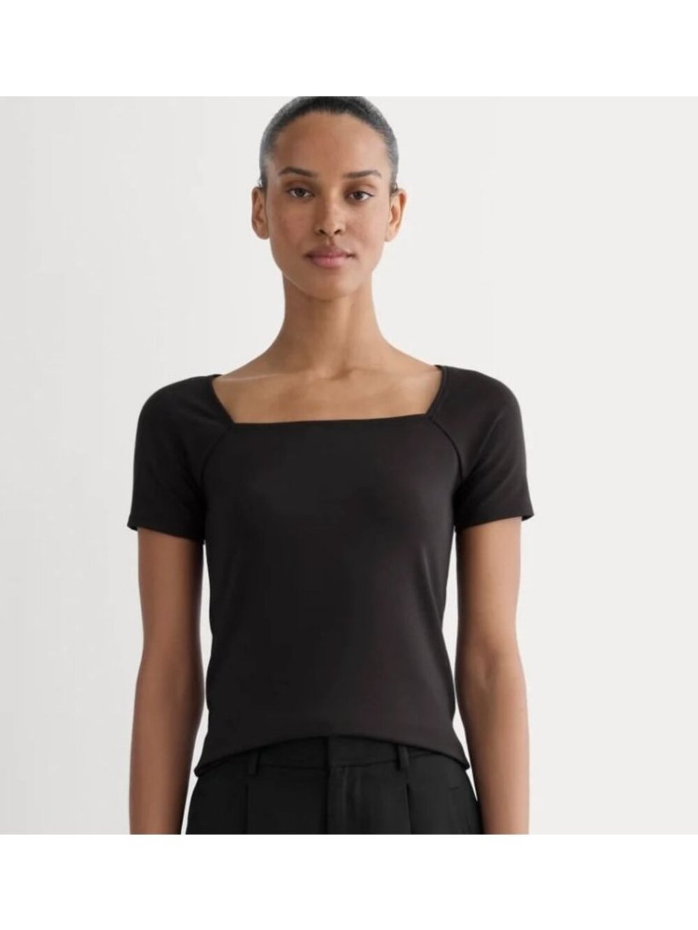 Everlane The Form Square-Neck Top Women's Size XXL in Black New With Tags!